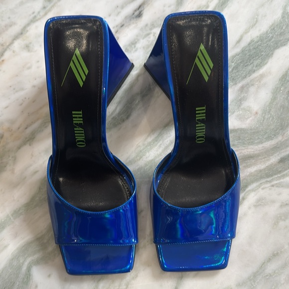 The Attico metallic blue leather mules / heels - Picture 3 of 7